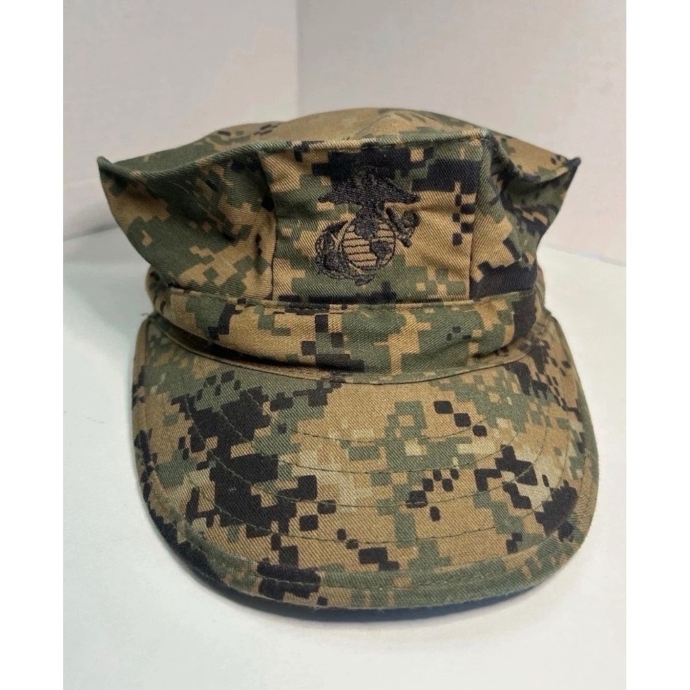 USMC MARPAT Woodland Digital Camo Garrison Cover Hat Sekri Small EGA Utility Cap